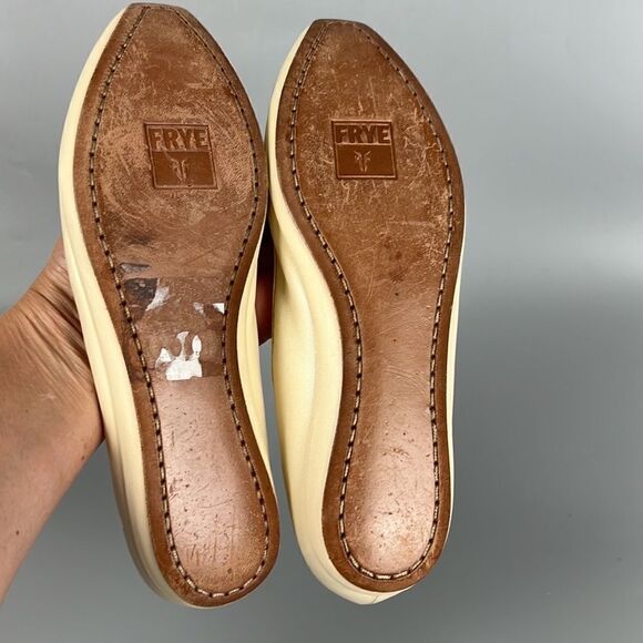 Like New Frye Clementine Ruching Skimmer Beige Flats size 5,5 M - Picture 10 of 13